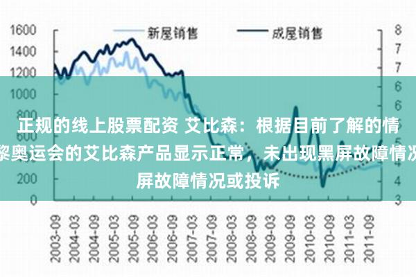 正规的线上股票配资 艾比森：根据目前了解的情况，巴黎奥运会的艾比森产品显示正常，未出现黑屏故障情况或投诉