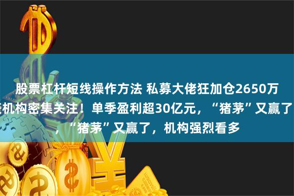 股票杠杆短线操作方法 私募大佬狂加仓2650万股，酵母龙头获机构密集关注！单季盈利超30亿元，“猪茅”又赢了，机构强烈看多